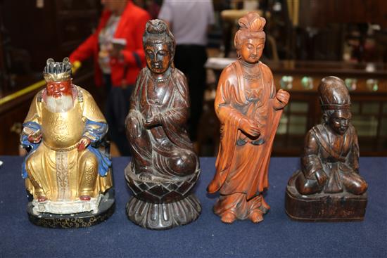 Four Chinese wood figures, 19th/20th century, 20.5cm